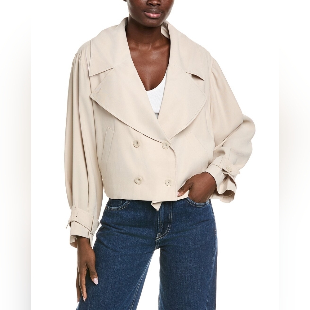 Darling Flora Shirt Cropped Jacket Trench Coat